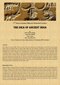 The Idea of ancIenT IndIa  2 Suryya Kumar Bhuyan Memorial Lecture