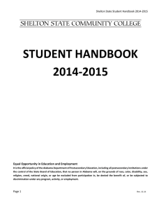STUDENT HANDBOOK 2014-2015  Equal Opportunity in Education and Employment
