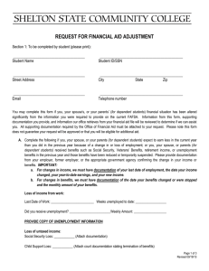 REQUEST FOR FINANCIAL AID ADJUSTMENT