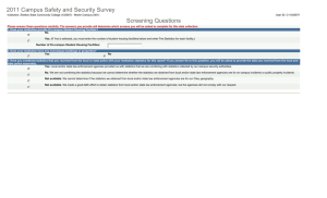2011 Campus Safety and Security Survey Screening Questions