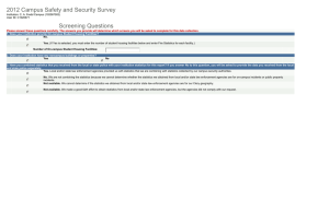 2012 Campus Safety and Security Survey Screening Questions