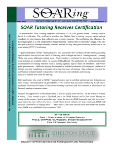 SOAR Tutoring Receives Certification  news from the SOAR Institute