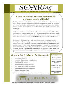 Come to Student Success Seminars for news from the SOAR Institute