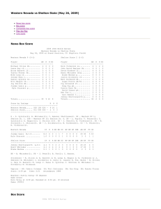 Western Nevada vs Shelton State (May 26, 2009) News Box Score     