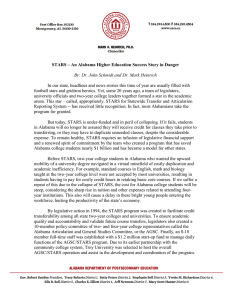 In our state, headlines and news stories this time of... football stars and gridiron heroics. Yet, some 20 years ago,... STARS – An Alabama Higher Education Success Story in Danger