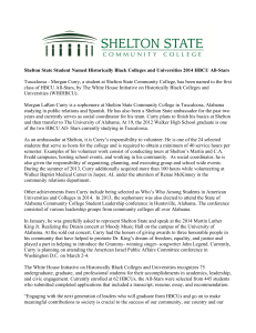 Tuscaloosa - Morgan Curry, a student at Shelton State Community... class of HBCU All-Stars, by The White House Initiative on... Shelton State Student Named Historically Black Colleges and Universities 2014...