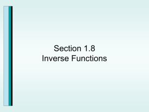 Section 1.8 Inverse Functions