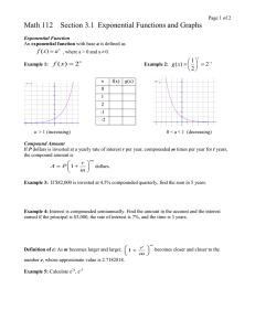 Math 112    Section 3.1  Exponential Functions...  ( ) 
