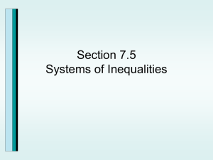 Section 7.5 Systems of Inequalities
