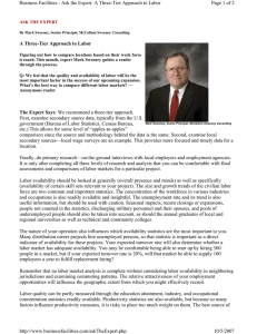 A Three-Tier Approach to Labor Page 1 of 2