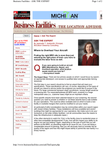 Page 1 of 2 Business Facilities - ASK THE EXPERT