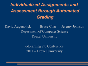 Individualized Assignments and Assessment through Automated Grading