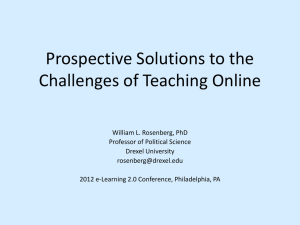 Prospective Solutions to the Challenges of Teaching Online