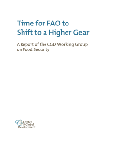 Time for FAO to Shift to a Higher Gear on Food Security