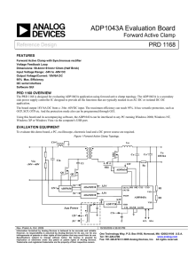 ADP1043A Evaluation Board PRD 1168 Forward Active Clamp Reference Design