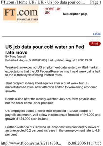 US job data pour cold water on Fed rate move Page 1