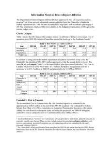 Information Sheet on Intercollegiate Athletics