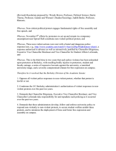 (Revised) Resolution proposed by: Wendy Brown, Professor, Political Science; Barrie