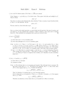 Math 3220-1 Exam 0 Solutions