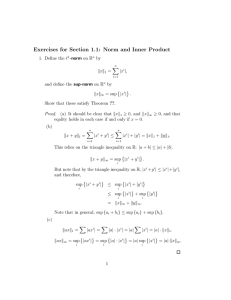 Exercises for Section 1.1: Norm and Inner Product