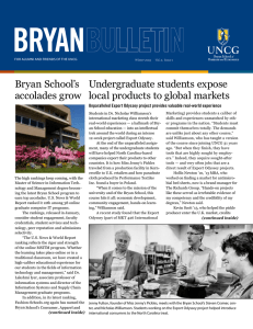 BRYAN Undergraduate students expose Bryan School’s local products to global markets