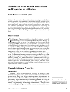 The Effect of Aspen Wood Characteristics and Properties on Utilization