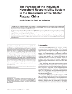 The Paradox of the Individual Household Responsibility System Plateau, China