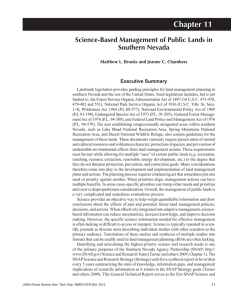 Chapter 11 Science-Based Management of Public Lands in Southern Nevada Executive Summary