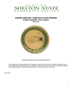 NURSING ASSISTANT / HOME HEALTH AIDE PROGRAM  2012 - 2013