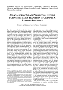 Nonlinear Models of Agricultural Production Efficiency: Bayesian,