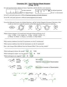 Chemistry 221 - Test 3 Review Sheet Answers (Chap. -13) 10