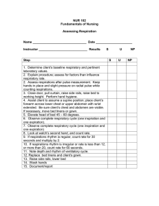 NUR 102 Fundamentals of Nursing  Assessing Respiration