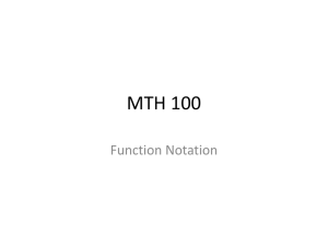 MTH 100 Function Notation
