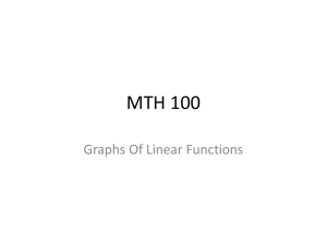 MTH 100 Graphs Of Linear Functions