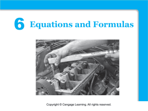 6 Functions Equations and Formulas Copyright © Cengage Learning. All rights reserved.