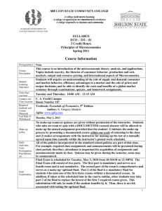 Course Information SYLLABUS ECO – 232 – 01