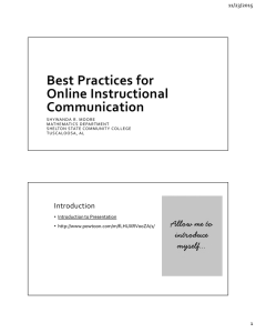 Best Practices for Online Instructional Communication 11/23/2015