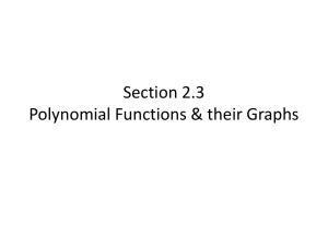 Section 2.3 Polynomial Functions &amp; their Graphs