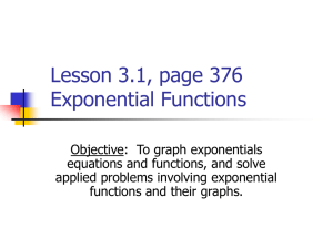 Lesson 3.1, page 376 Exponential Functions