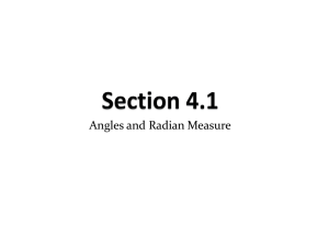Angles and Radian Measure