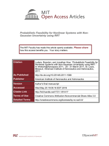 Probabilistic Feasibility for Nonlinear Systems with Non- Gaussian Uncertainty using RRT