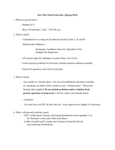 Stat 330A Final Exam Info. (Spring 2015)  -  Durham 0171