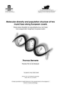 Molecular diversity and population structure of two Thomas Remerie