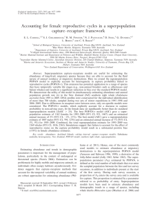 Accounting for female reproductive cycles in a superpopulation capture–recapture framework ,