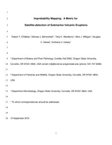 Improbability Mapping:  A Metric for  Satellite­detection of Submarine Volcanic Eruptions