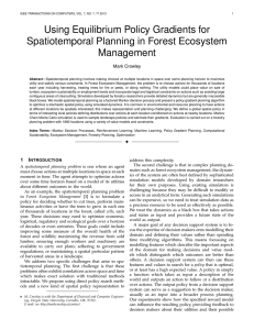 Using Equilibrium Policy Gradients for Spatiotemporal Planning in Forest Ecosystem Management Mark Crowley