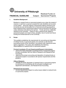Residual Funds on FINANCIAL GUIDELINE