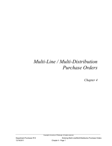 Multi-Line / Multi-Distribution Purchase Orders Chapter 4