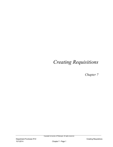 Creating Requisitions Chapter 7  Department Purchaser R12