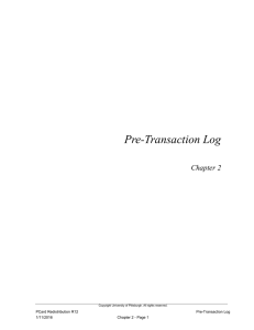 Pre-Transaction Log Chapter 2  PCard Redistribution R12